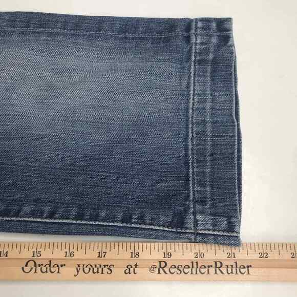 7 For All Mankind Crop Dojo Jean Womens 28 Blue Denim Straight Leg Stretch - Picture 12 of 12